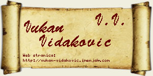 Vukan Vidaković vizit kartica